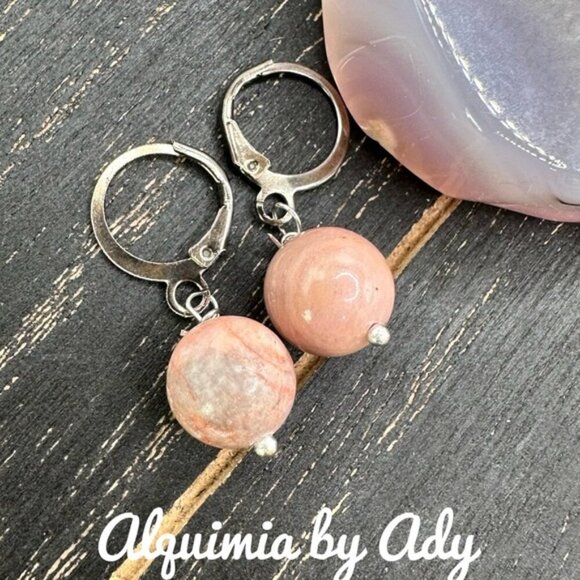 Alquimia Pink Stone Earrings - Picture 1 of 1